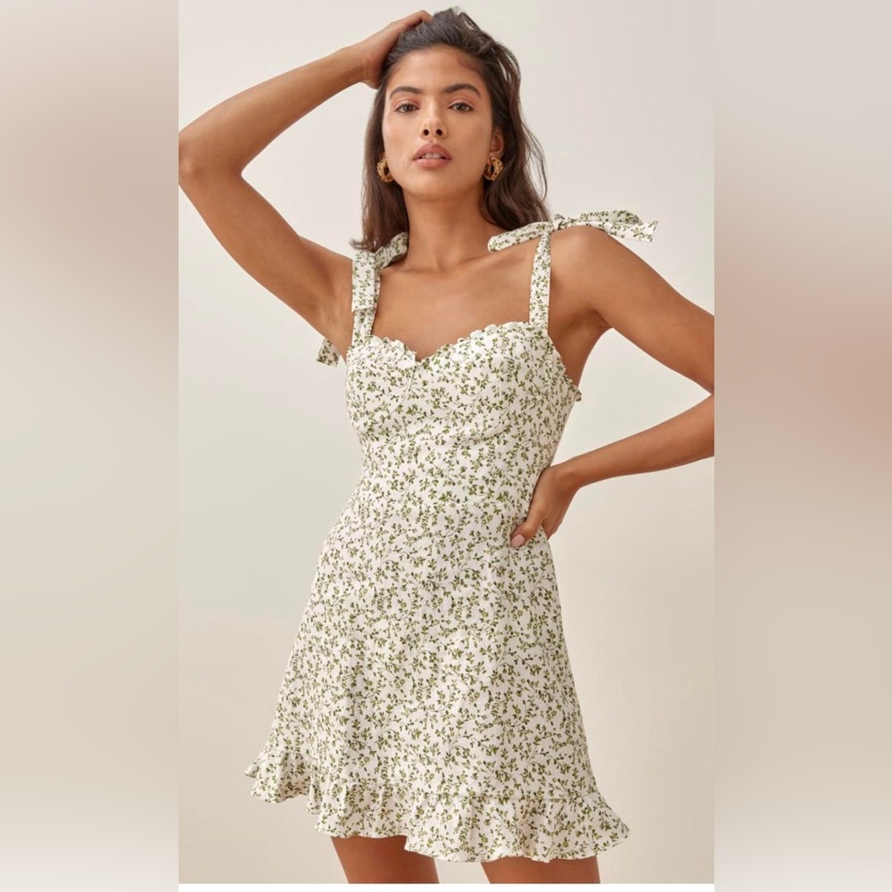 Reformation Desiree Linen Mini Dress